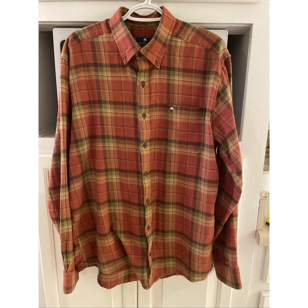 Southern Shirt Flannel Button Up Shirt Men's Size L